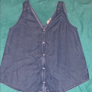 denim tank top with buttons